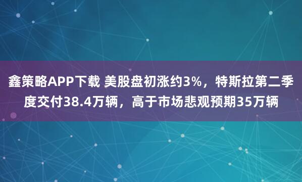 鑫策略APP下载 美股盘初涨约3%，特斯拉第二季度交付38.4万辆，高于市场悲观预期35万辆